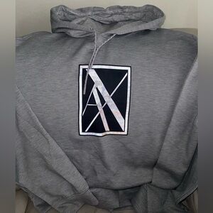 Giorgio Armani Gray Sweater with Graphic Design